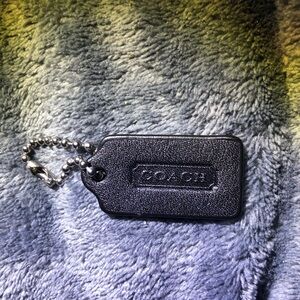 Coach Black leather key Tag